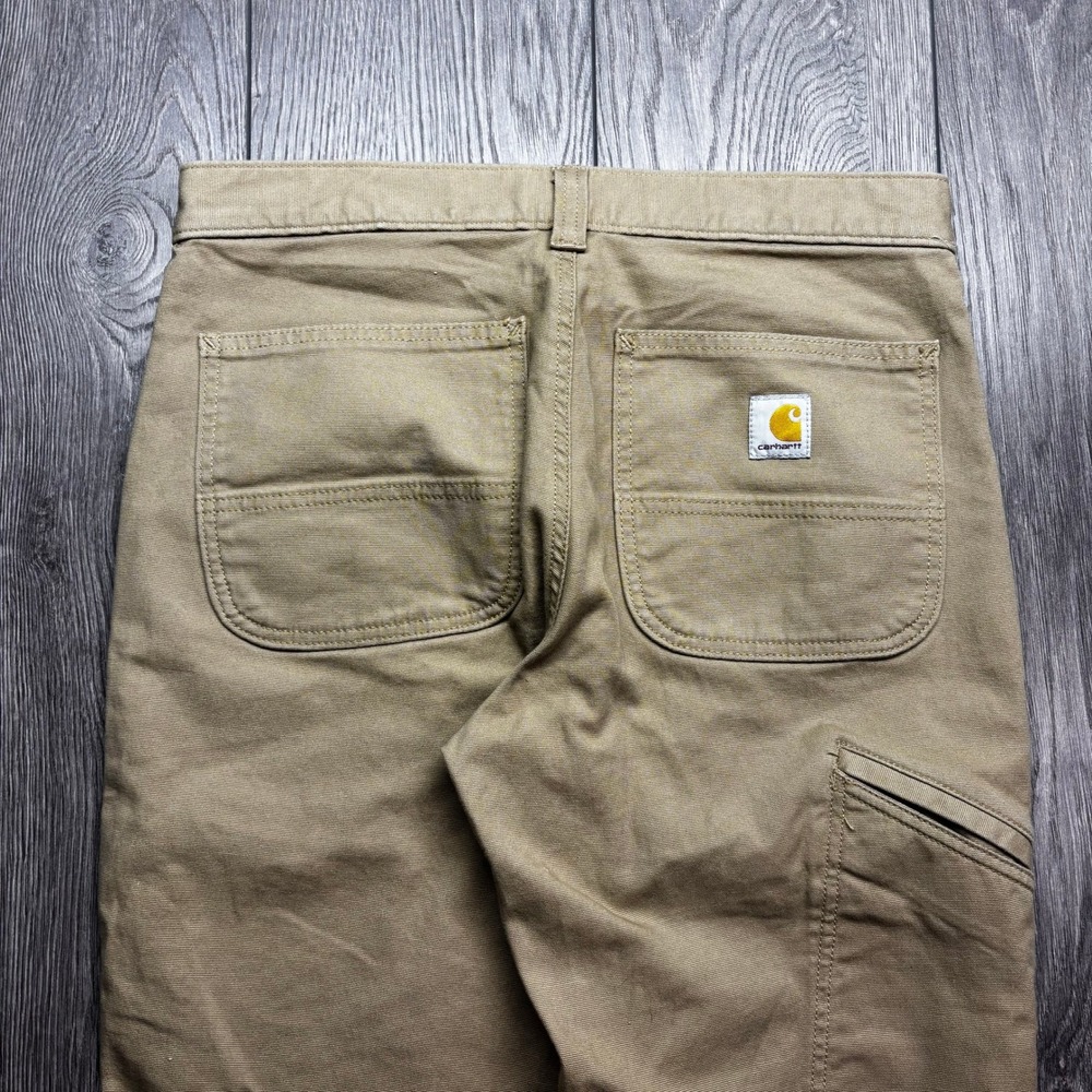 Carhartt Relaxed Fit 31x32 Canvas Work Pants Tan Khaki Mens Utility Carpenter - Picture 3 of 8
